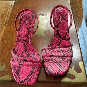 Zara Pink Snake Skin Heels